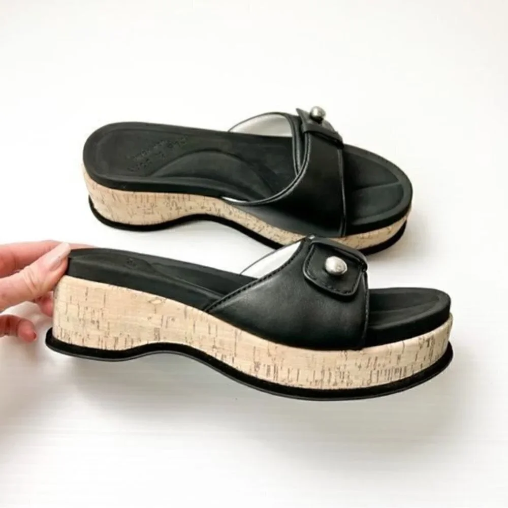 Rag & Bone Women's Black Ragbone Sommer Wedge Sandal size 8.5